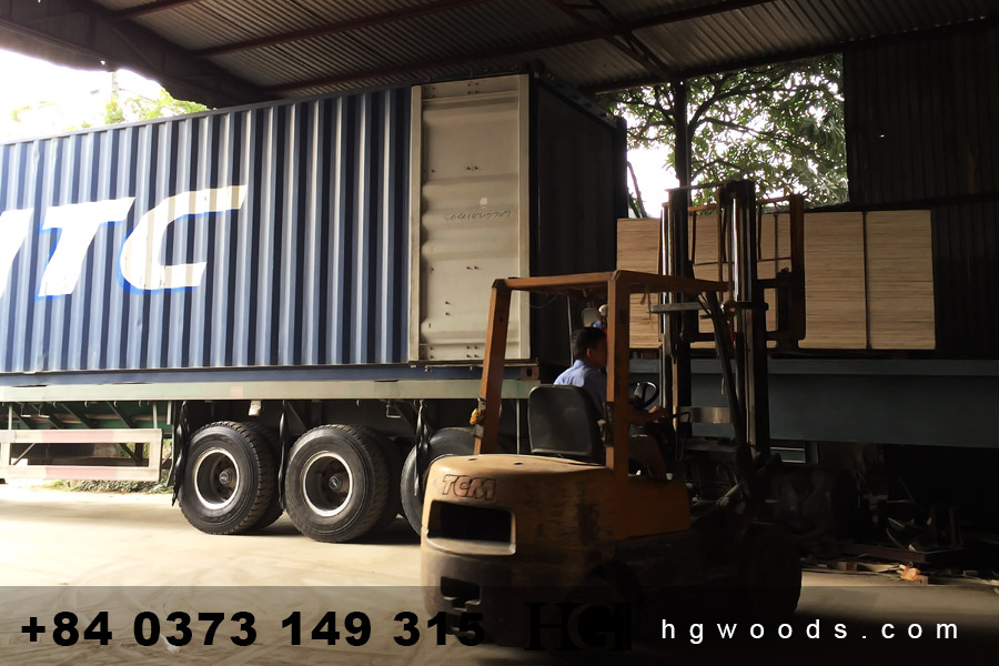 Commercial Plywood loading into container